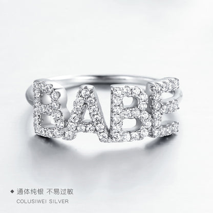 Importé -  Bague en Lettre Argent
