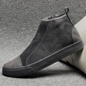 Importé - Chaussure Homme Baskets Montantes Camouflage à Zip Semelle Gomme