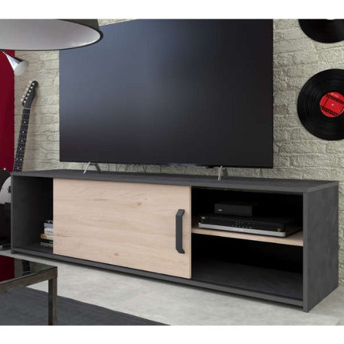 MEUBLE TV TOMY COULEURS CHENE ET NOIR