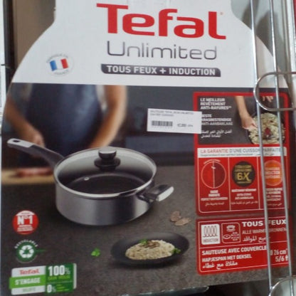 SAUTEUSE INDUCTION + COUVERCLE UNLIMITED 26CM – TEFAL TOUT FEUX