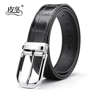 Importé - Ceinture Fashion Véritable Cuir Marron-Noir Motif Croco