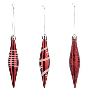 NOEL-STALACTITE A SUSPENDRE-3PCS ROUGE BLANC