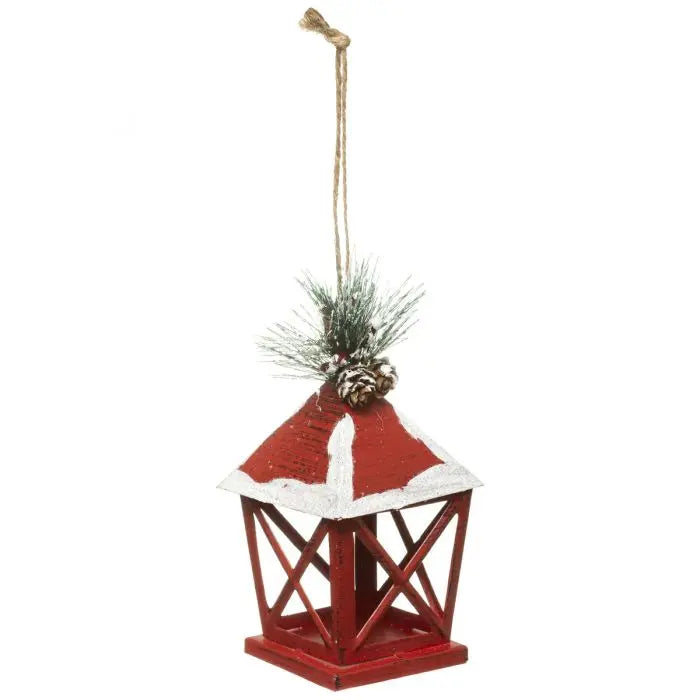 NOEL LANTERNE EN METAL DECO SAPIN+POMME DE PIN
