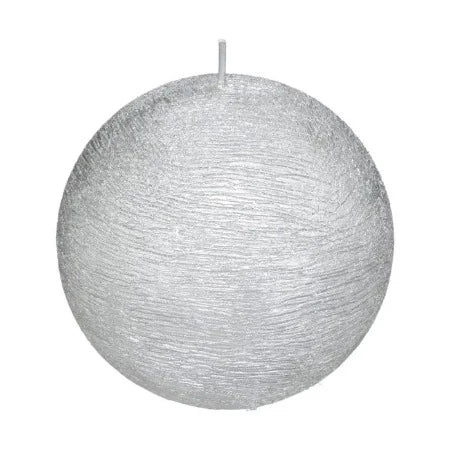 BOUGIE BOULE ARGENTE 10CM