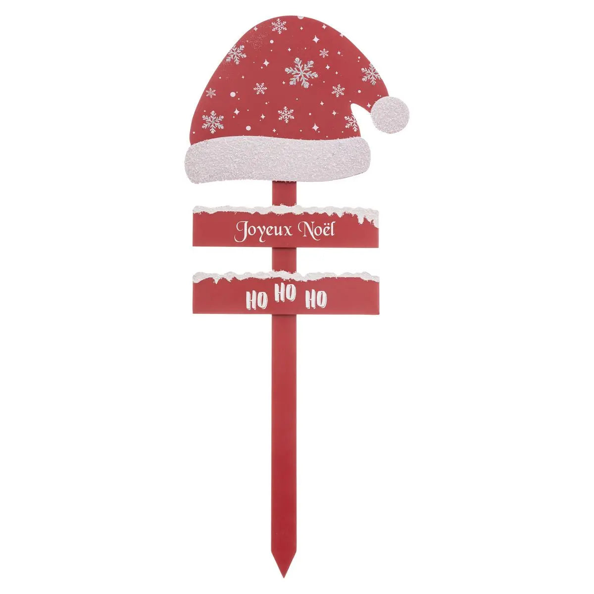 NOEL PANCARTE EN BOIS ROUGE BONNET