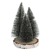 NOEL-3 SAPINS-VERT ENNEIGE SUR RONDIN EN BOIS