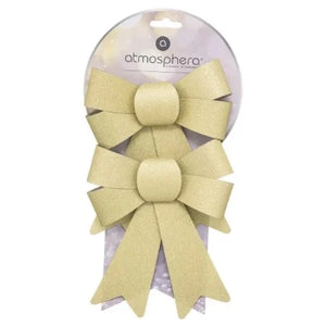 NOEL NOEUD SET DE 2PCS DORE PAILLETE