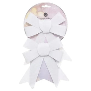 NOEL NOEUD SET DE 2PCS BLANC PAILLETE