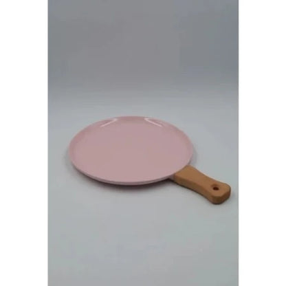ASSIETTE A APERITIF EN CERAMIQUE-MANCHE EN BOIS-ASST