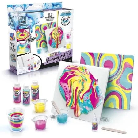 Jeu Pouring Art Kit Rainbow Kit de Peinture+6ans