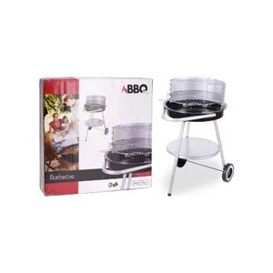 Barbecue A Charbon Sur Pied Rond-45x75cm-Gris-Noir