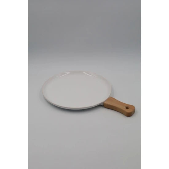 ASSIETTE A APERITIF EN CERAMIQUE-MANCHE EN BOIS-ASST