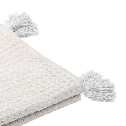Plaid-125x150cm-en coton gopher écru deco franges