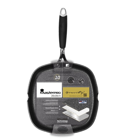 POELE GRILL – 28X28X4.5CM – ALU FORG MASTERPRO – ARGENTE