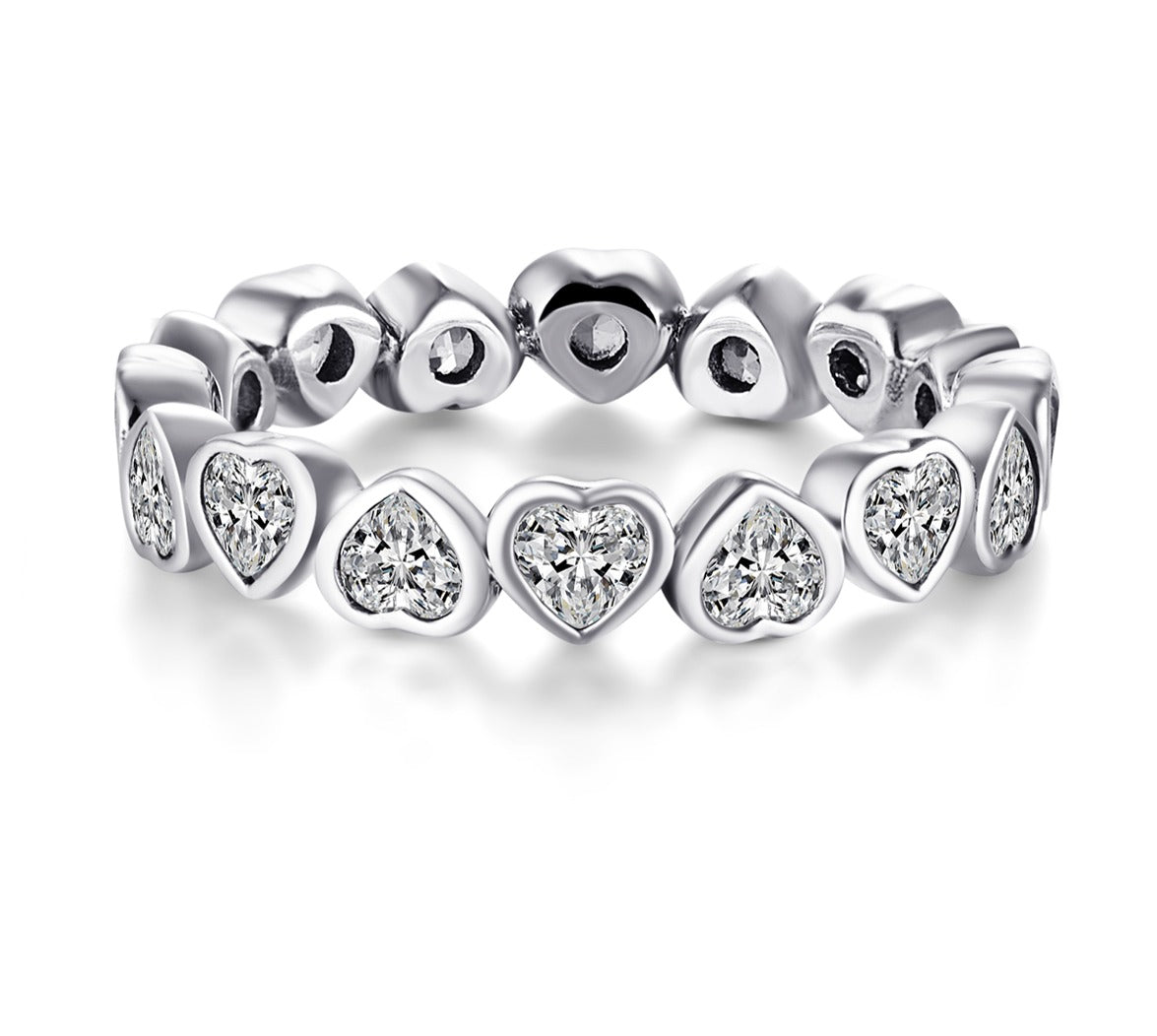 Importé - Bague Motif Cœur Pour Femmes en Argent