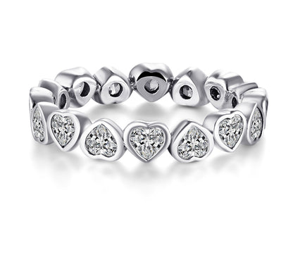 Importé - Bague Motif Cœur Pour Femmes en Argent