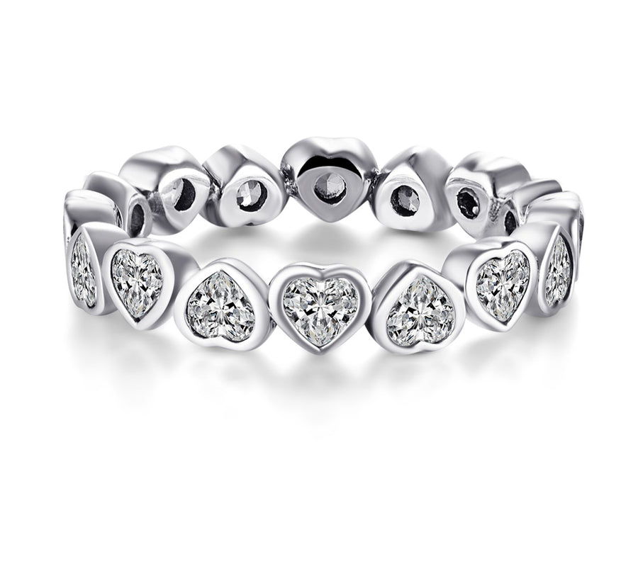 Importé - Bague Motif Cœur Pour Femmes en Argent