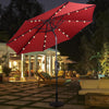 PARASOL ROND+SOCLE EN PLAST – CADRE EN ALU ROUGE – 300CM