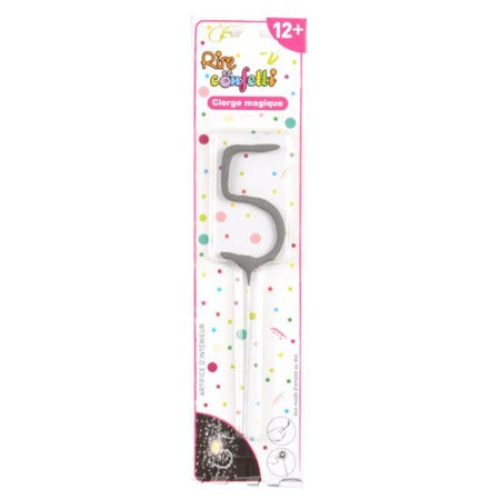Cierge magique-15,5cm-chiffre 5