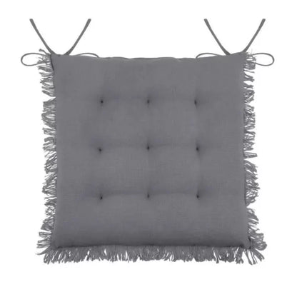 GALETTE DE CHAISE-40X40CM-EN COTON AVEC FRANGES-ASST