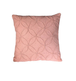 Coussin decoratif-45x45cm-rose clair motif fleur