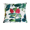 Coussin decoratif-45x45cm-motif feuilles+ fleurs-vert-rose-beige