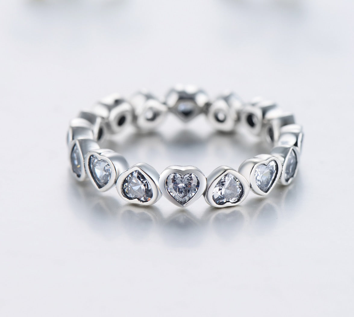 Importé - Bague Motif Cœur Pour Femmes en Argent