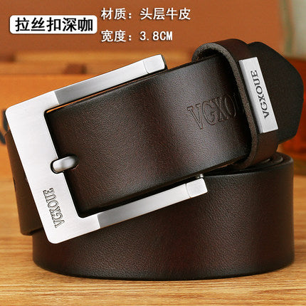 Importé - Ceintures VGXOUE pour hommes boucle ardillon 100% cuir véritable