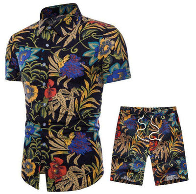 Importé - Chemise + Short Homme Décontracté Manche Court Manches Courtes