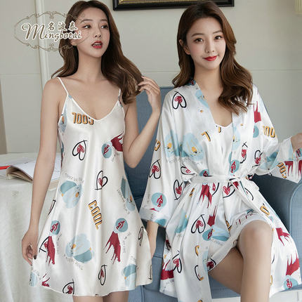 Importe - Ensemble Pyjamas Nuisette Femme2 Pièces Manche Longue En Dentelle