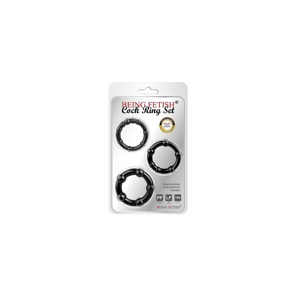 PACK 3 COCKRINGS STAY HARD BEADED