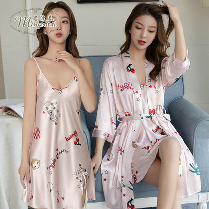 Importe - Ensemble Pyjamas Nuisette Femme2 Pièces Manche Longue En Dentelle