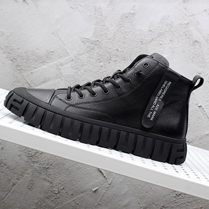 Importé - Chaussure Cuir Homme Basket Montante Décontractée