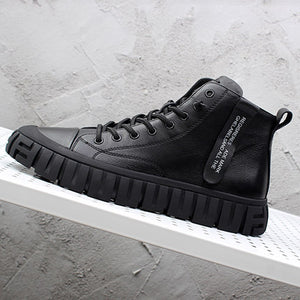 Importé - Chaussure Cuir Homme Basket Montante Décontractée