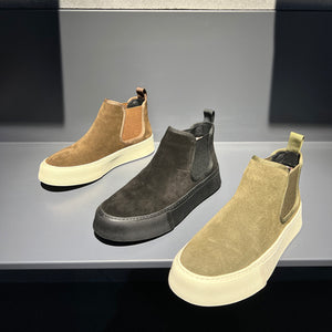 Importé - Chaussure Homme Baskets Montantes Style Boot En Cuir De Daim