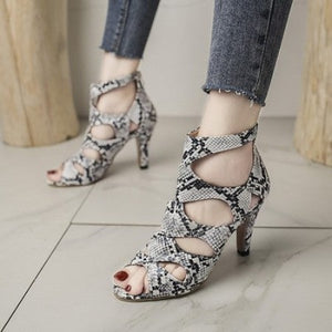 Importé - Sandales Femme A Talons 8 cm Bout Ouvert En Daim