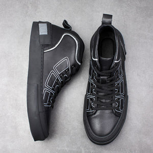 Importé - Chaussure Homme Baskets Montante Décontractées Tendance En Cuir