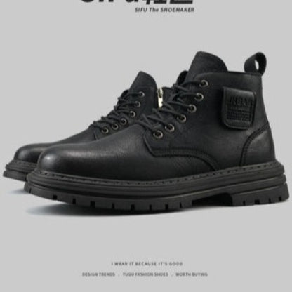 Importé - Chaussure Homme Martin Bottes Confortable Rétro En Cuir