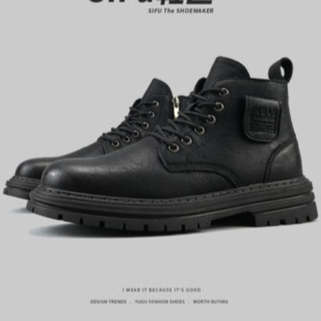 Importé - Chaussure Homme Martin Bottes Confortable Rétro En Cuir