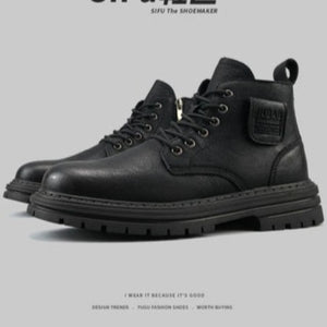 Importé - Chaussure Homme Martin Bottes Confortable Rétro En Cuir