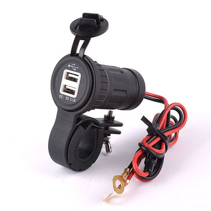 Importé -  Chargeur 2 Ports USB Moto Etanche Lumière LED 12-24V