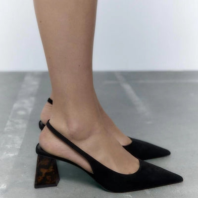 Importé - ZARA NEW - Chaussure Sandales Femme À Gros Talons - Noir