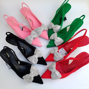 Importé - ZARA NEW - Chaussure Sandales Femme À Talons Avec Nœud