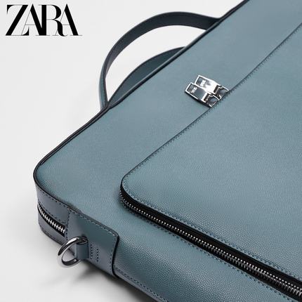 Importé ZARA NEW Sac A Main Porte-documents Hommes Bleu