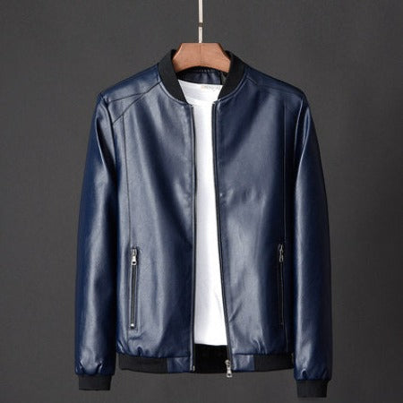 Importé - Jacket Slim Homme Manches Longues En Cuir PU