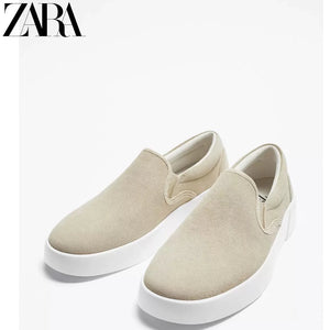 Importé - ZARA NEW - Chaussure Homme Tennis Conforts à Gaine - Cuir Daim Kaki