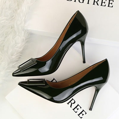 Importé - Chaussure Sandale Femme BIGTREE A Haut Talon 8 cm - En Cuir Verni