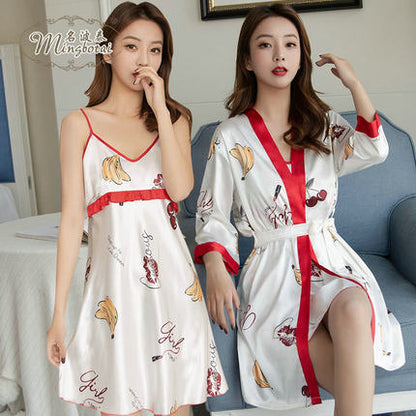 Importe - Ensemble Pyjamas Nuisette Femme2 Pièces Manche Longue En Dentelle