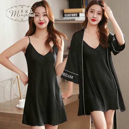 Importe - Ensemble Pyjamas Nuisette Femme2 Pièces Manche Longue En Dentelle