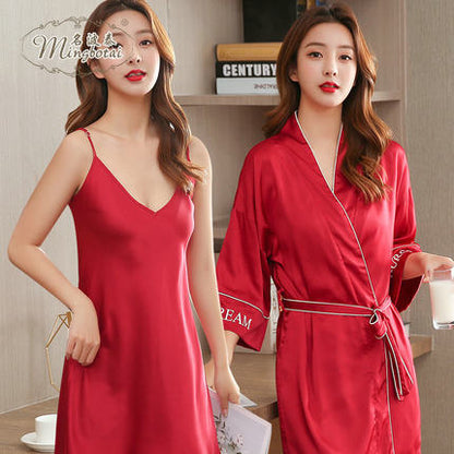 Importe - Ensemble Pyjamas Nuisette Femme2 Pièces Manche Longue En Dentelle